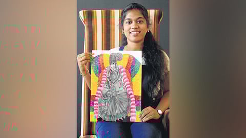 Young artist Monisha K achieves world record with realistic portrait of Meenakshi Amman