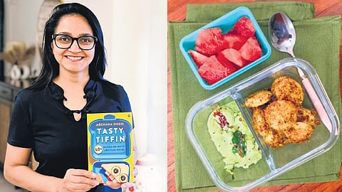 Food activist, entrepreneur, and founder of Archana’s Kitchen, Archana Doshi, with her latest book 'Tasty Tiffin'