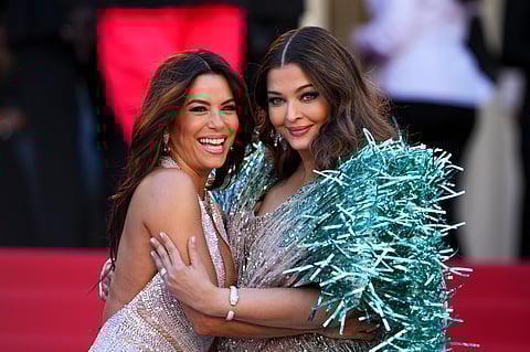 Aishwarya Rai Bachchan with Eva Longoria at the 2024 Cannes Film Festival. 