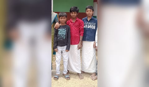 The children's parents (L-R: Saatwik, Jeevan and Vishwas) rushed to the spot on hearing the news and broke down when they reached there.