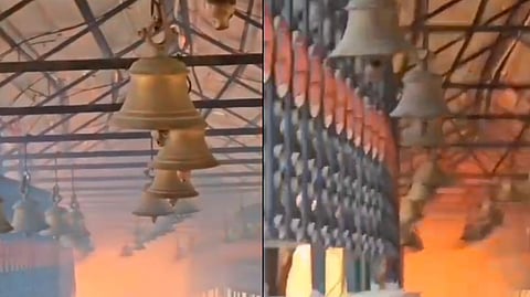 The Doonagiri temple is located in Almora district. The   fire suddenly spraed from nearby forests and reached the gates of the temple on Sunday.