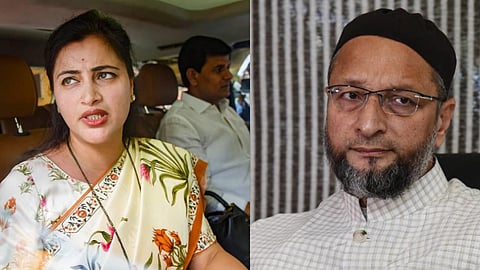 BJP MP Navneet Rana (R), AIMIM chief Asaduddin Owaisi.