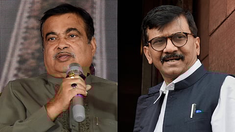 Senior BJP leader and Union Minister Nitin Gadkari (R); Shiv Sena (UBT) leader Sanjay Raut.
