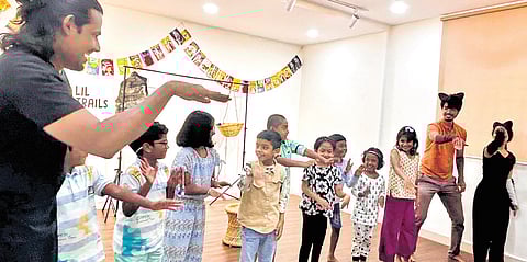 The interactive theater performance.