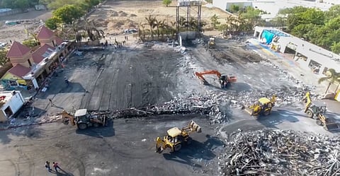 The game zone site where a major fire on Saturday evening killed at least 28 people and injured three, in Rajkot.