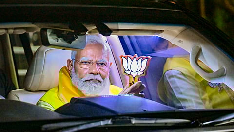 Prime Minister Narendra Modi on his arrival in Bhubaneswar.