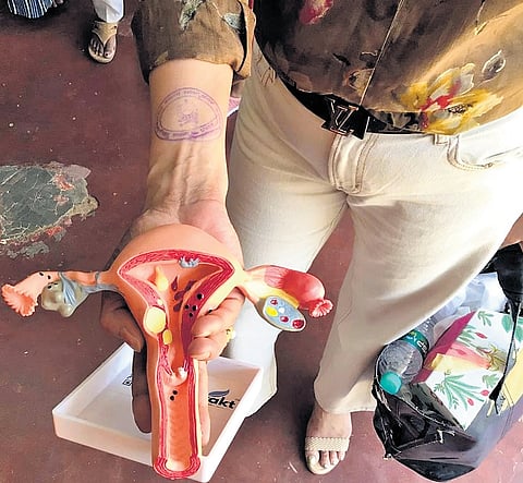 Anitha explains about menstruation and menstrual hygiene