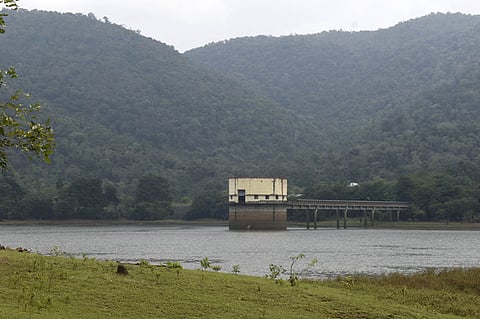 The dam’s full capacity is 100 feet and the water level stands at 55 feet now.