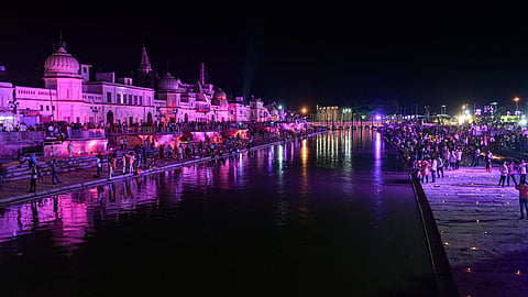 File photo of devotees gathered near Sarayu river in Ayodhya.
