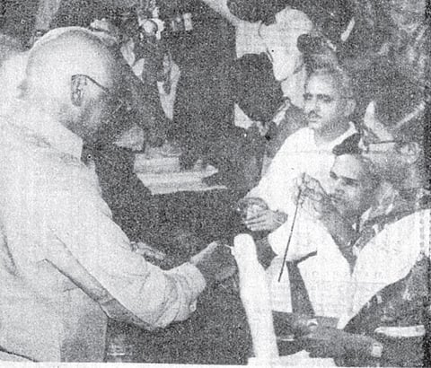 NTR casting his vote at the Abids polling booth