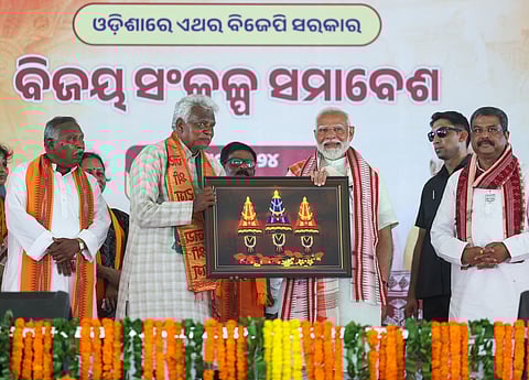 PM Modi at a rally in Odisha (Photo | Express)