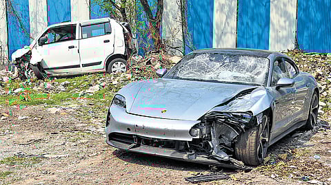 The Porsche car that was driven by the minor that claimed the lives of two young  IT professionals