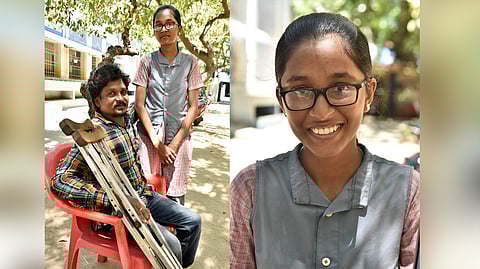 G Shanthoshini with father 
T Ganesan