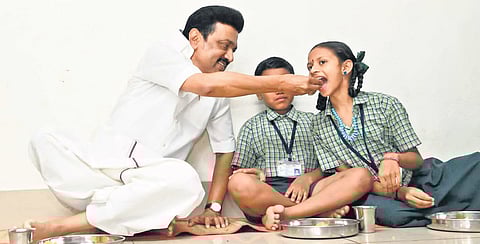 Tamil Nadu CM MK Stalin's Breakfast Scheme which was launched for students in Class 1 to 5 in government schools.
