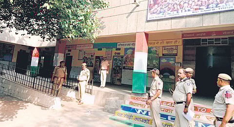 DCP Chaudhary, along with other officers, on Thursday inspected the security measures  at various critical polling booths in the Shahdara district.