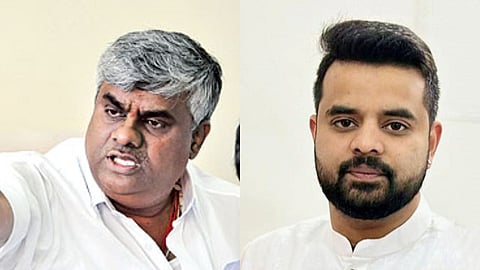 JDS leader and MLA HD Revanna and his son Prajwal Revanna