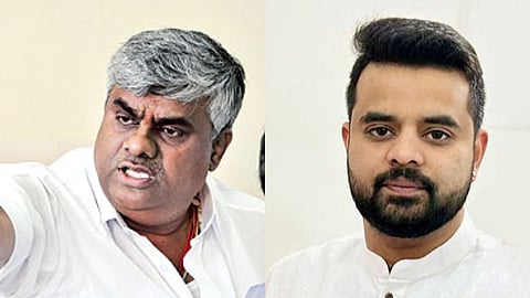 JDS leader and MLA HD Revanna and his son Prajwal Revanna