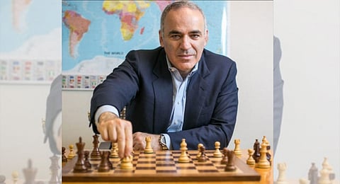 Former world chess champion Garry Kasparov at his office in Midtown, Manhattan, on June 13, 2016. 