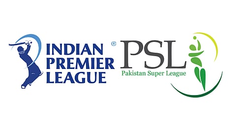 A collage of the logos of IPL and PSL.