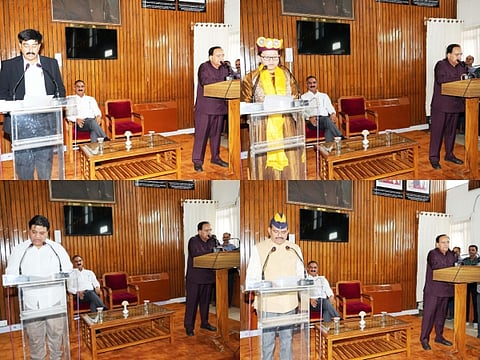 Himachal Pradesh Speaker Kuldeep Singh Pathania administered the oath to newly elected MLAs in Shimla on Wednesday.