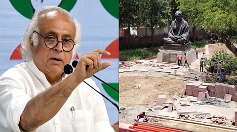 Jairam Ramesh said the leaders statues were relocated to ensure the opposition don't hold protests.