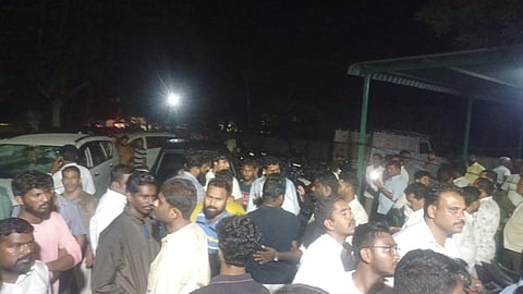 People gathered at the residence of former MPP Polu Subba Reddy in Yadapalli village of Annamayya district.