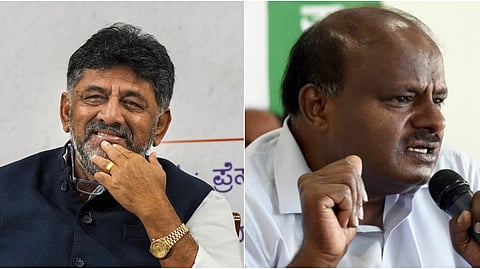Karnataka Deputy CM and Congress leader DK Shivakumar , Former Karnataka CM and JDS leader HD Kumaraswamy