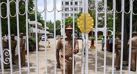 Police force deployed in SRM hotel in Tiruchy on Friday