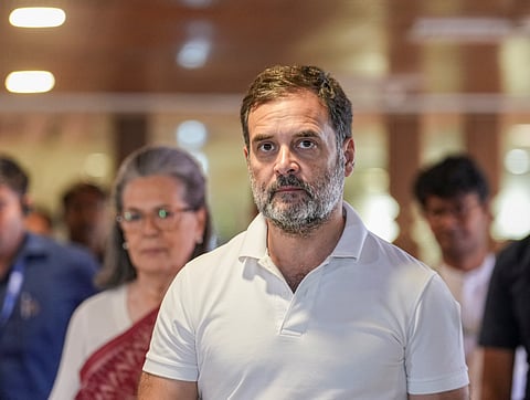 Congress leader Rahul Gandhi during the extended Congress Working Committee meeting, in New Delhi, Saturday, June 8, 2024.