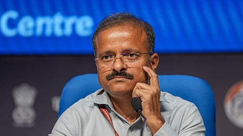 National Testing Agency (NTA) Director General Subodh Kumar Singh addresses a press conference regarding NEET-UG medical entrance exam results, in New Delhi.