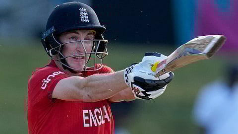 England's Harry Brook bats against Namibia during an ICC Men's T20 World Cup cricket match on June 15, 2024.