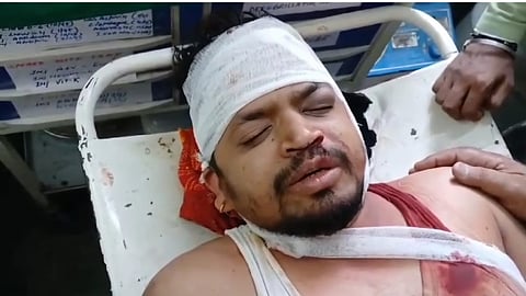 The injured assistant professor Neeraj Dhakad (Photo | Special arrangement)