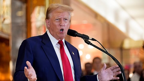 Former President Donald Trump speaks during a news conference at Trump Tower, Friday, May 31, 2024, in New York.
