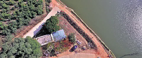 An aerial view of the Tarahunise lake