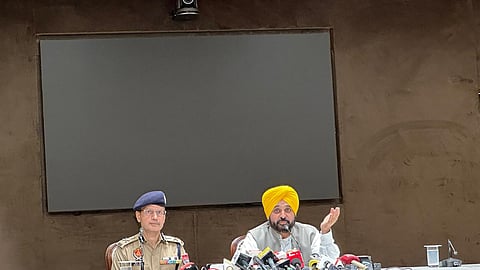 Punjab CM Bhagwant Mann with Director General of Police Gaurav Yadav (Photo | Express)