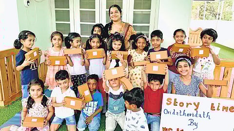Kalyani Gopakumar during a workshop with children