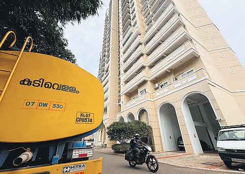 Water for all the 1,258 apartments is supplied from a single tank