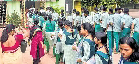 A file photo of students in school uniform