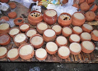The special Kheer prasad served in the temple 