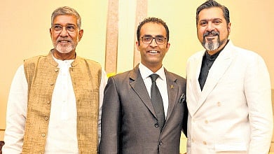 Kailash Satyarthi, Madhav Sehgal and Ricky Kej