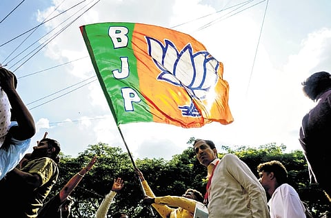 Keeping the saffron flag flying high, the BJP secured 46.06 per cent vote share in Karnataka against 45.43 per cent for the Congress 