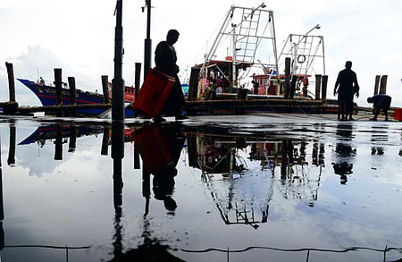 With depleting catch this season, fishermen have returned from the seas two days ahead of the trawling ban in Kerala.