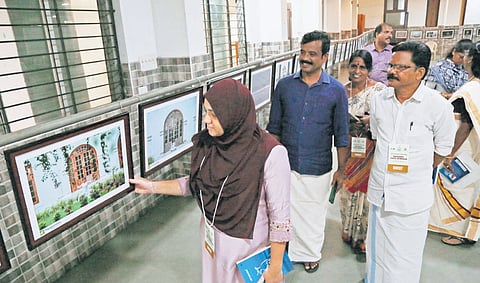 Deputy mayor K A Ansiya visits the photography exhbition organised at Town Hall