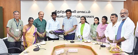 School Education Minister Anbil Magesh Poyyamozhi paid Nanguneri caste atrocity victim Chinnadurai's college fee. District Collector K P Karthikeyan gave away a tab with e-books for his education. 