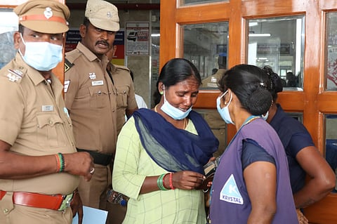Wooden logs being arranged for mass cremation of the bodies of the hooch tragedy victims in Kallakurichi