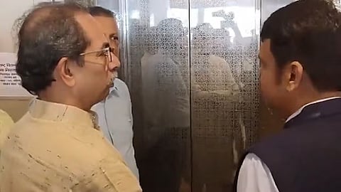 Thackeray, Fadnavis' coincidental meeting in elevator causes stir in political circles