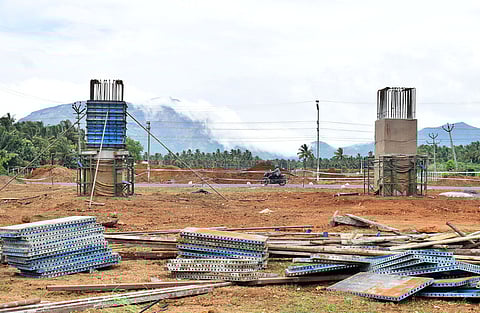 The works of the first phase of the western ring road at Madhampatti in Coimbatore district