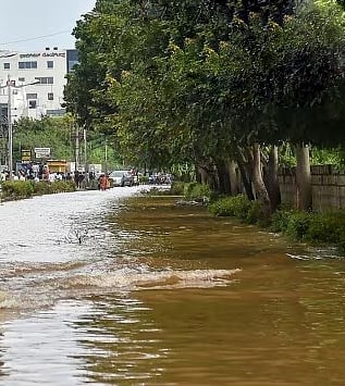 Several low-lying areas and main roads in Khammam town are already inundated with rainwater