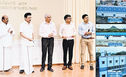 Chief Minister MK Stalin inaugurating a 1,500-tonne storage facility in Erode 