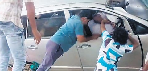 Three were killed in a car crash in Andugula Kothapalem village.